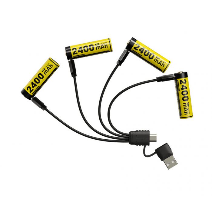 Nitecore - NH2400 Oplaadbare AA batterij met USB-C Poort - 4 stuks - Afbeelding 3